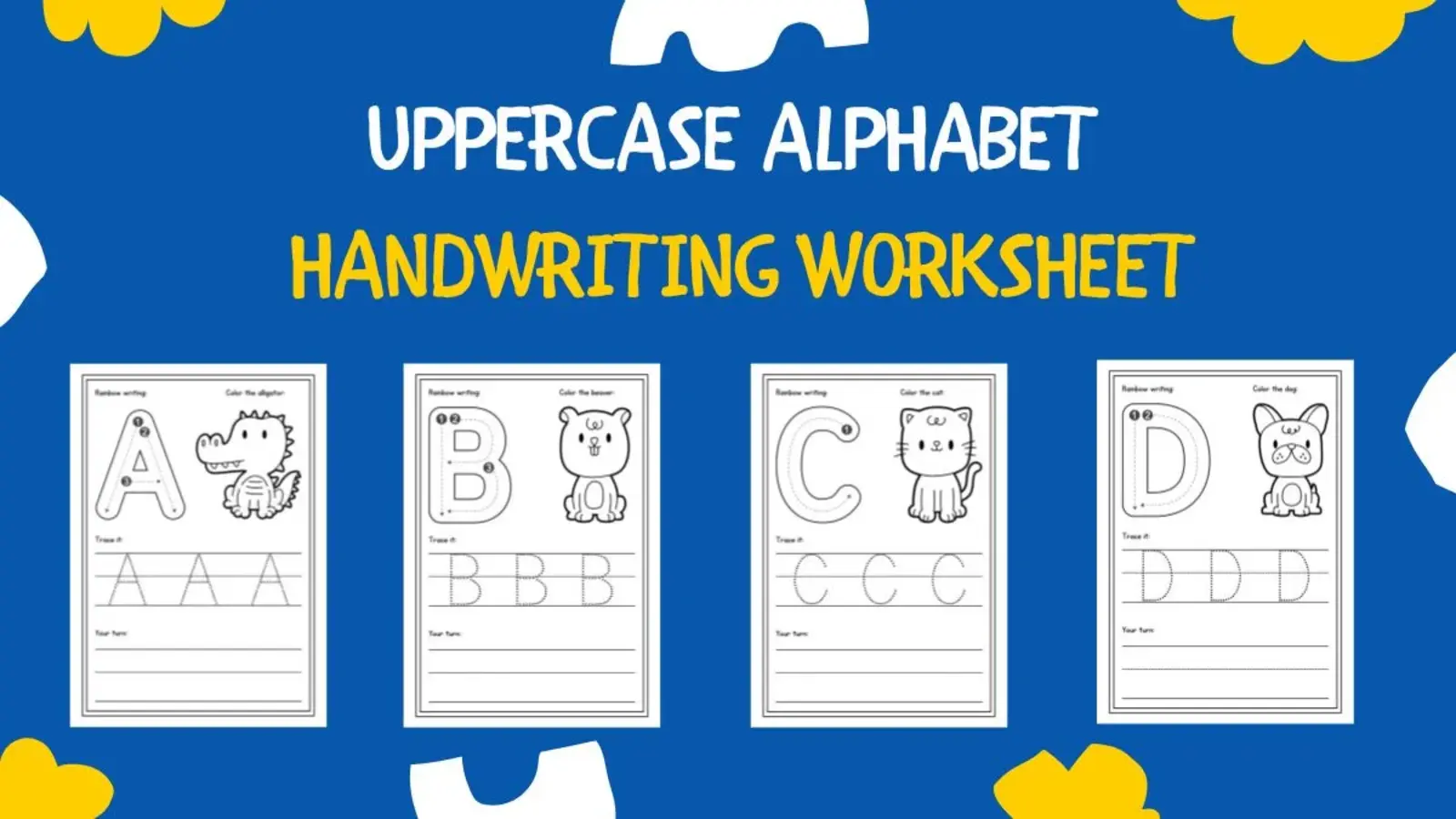 Uppercase alphabet handwriting worksheet